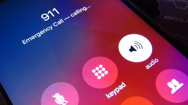 Emergency contacts panel with tap-to-call buttons
